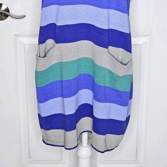 Gudrun Sjoden Striped Blue And Green Women's Dress - Picture 4 of 14